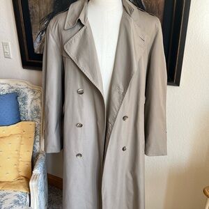Hart Schaffner Marx Wool Lined Tan Trench Coat Size L